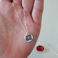 Load image into Gallery viewer, I Have A Care Of The Future - Silver Wax Seal Necklace