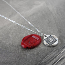 Load image into Gallery viewer, I Have A Care Of The Future - Silver Wax Seal Necklace