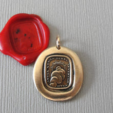 Load image into Gallery viewer, Through Thickest Clouds I Find My Way - Wax Seal Pendant Sun Antique Wax Seal Charm Jewelry Latin Motto
