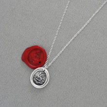 Load image into Gallery viewer, Foreseen Misfortunes Perish - Wax Seal Necklace With Cockatrice Antique Silver Jewelry