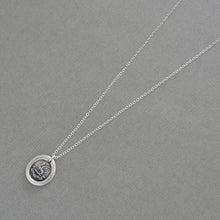 Load image into Gallery viewer, Foreseen Misfortunes Perish - Wax Seal Necklace With Cockatrice Antique Silver Jewelry