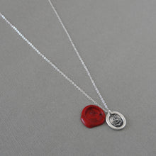 Load image into Gallery viewer, Foreseen Misfortunes Perish - Wax Seal Necklace With Cockatrice Antique Silver Jewelry