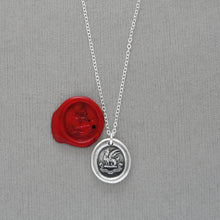 Load image into Gallery viewer, Foreseen Misfortunes Perish - Wax Seal Necklace With Cockatrice Antique Silver Jewelry