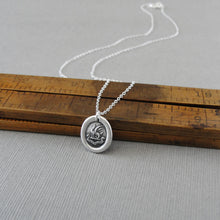 Load image into Gallery viewer, Foreseen Misfortunes Perish - Wax Seal Necklace With Cockatrice Antique Silver Jewelry