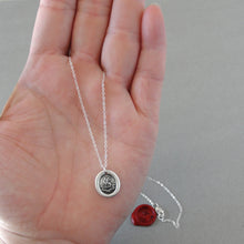 Load image into Gallery viewer, Foreseen Misfortunes Perish - Wax Seal Necklace With Cockatrice Antique Silver Jewelry