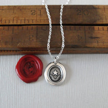 Load image into Gallery viewer, Constancy Star Wax Seal Necklace - North Star Polaris - antique wax seal jewelry Guiding Light - RQP Studio