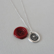 Load image into Gallery viewer, Constancy Star Wax Seal Necklace - North Star Polaris - antique wax seal jewelry Guiding Light - RQP Studio