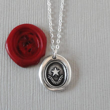 Load image into Gallery viewer, Constancy Star Wax Seal Necklace - North Star Polaris - antique wax seal jewelry Guiding Light - RQP Studio