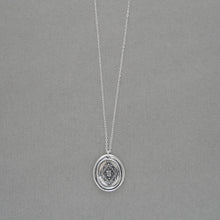 Load image into Gallery viewer, Victorian Ornate Lozenge - Wax Seal Necklace Cross Moline - Antique Silver Faith Wax Seal Jewelry