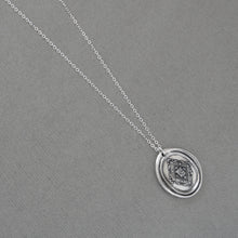 Load image into Gallery viewer, Victorian Ornate Lozenge - Wax Seal Necklace Cross Moline - Antique Silver Faith Wax Seal Jewelry