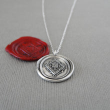 Load image into Gallery viewer, Victorian Ornate Lozenge - Wax Seal Necklace Cross Moline - Antique Silver Faith Wax Seal Jewelry