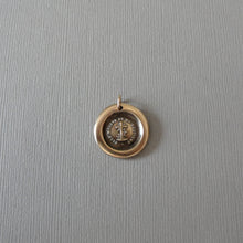 Load image into Gallery viewer, Cross Wax Seal Charm - Faith Uplifts & Supports antique wax seal jewelry pendant French motto