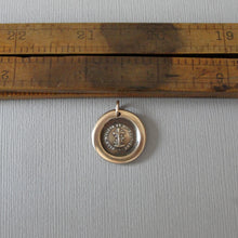 Load image into Gallery viewer, Cross Wax Seal Charm - Faith Uplifts & Supports antique wax seal jewelry pendant French motto