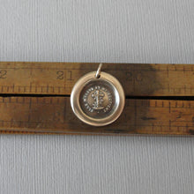 Load image into Gallery viewer, Cross Wax Seal Charm - Faith Uplifts & Supports antique wax seal jewelry pendant French motto
