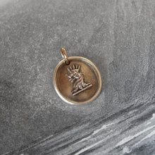 Load image into Gallery viewer, Crowned Lion Bronze Wax Seal Pendant - Dauntless Courage - RQP Studio