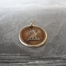 Load image into Gallery viewer, Crowned Lion Bronze Wax Seal Pendant - Dauntless Courage - RQP Studio