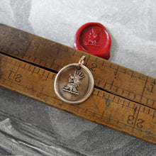 Load image into Gallery viewer, Crowned Lion Bronze Wax Seal Pendant - Dauntless Courage - RQP Studio