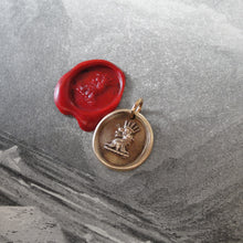 Load image into Gallery viewer, Crowned Lion Bronze Wax Seal Pendant - Dauntless Courage - RQP Studio