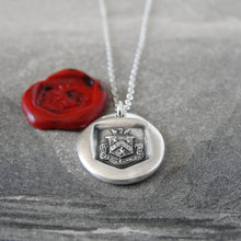 Load image into Gallery viewer, Death Before Dishonor - Silver Wax Seal Necklace - Honor Bravery Eagle Lion