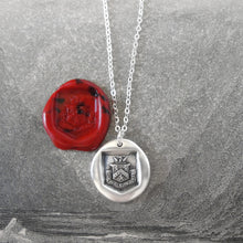 Load image into Gallery viewer, Death Before Dishonor - Silver Wax Seal Necklace - Honor Bravery Eagle Lion