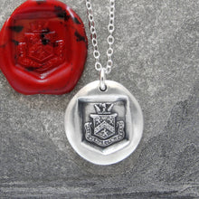 Load image into Gallery viewer, Death Before Dishonor - Silver Wax Seal Necklace - Honor Bravery Eagle Lion