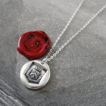 Load image into Gallery viewer, Death Before Dishonor - Silver Wax Seal Necklace - Honor Bravery Eagle Lion