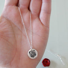 Load image into Gallery viewer, Death Before Dishonor - Silver Wax Seal Necklace - Honor Bravery Eagle Lion