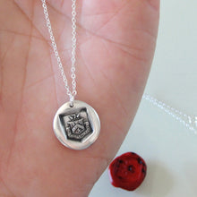Load image into Gallery viewer, Death Before Dishonor - Silver Wax Seal Necklace - Honor Bravery Eagle Lion