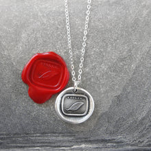 Load image into Gallery viewer, Desolate - Wax Seal Necklace Mourning Sadness Silver Leaf - RQP Studio