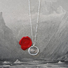 Load image into Gallery viewer, Desolate - Wax Seal Necklace Mourning Sadness Silver Leaf - RQP Studio