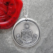 Load image into Gallery viewer, The Day Will Come - Wax Seal Necklace With Silver Sun Crest Splendor - RQP Studio