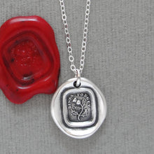 Load image into Gallery viewer, Scottish Thistle - Silver Wax Seal Necklace - Dinna Forget Scotland Wax Seal Jewelry