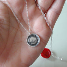 Load image into Gallery viewer, Do Not Leave Me - Silver Wax Seal Necklace Guided By North Star - Forsake Me Not - RQP Studio