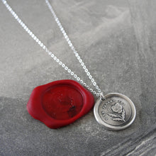 Load image into Gallery viewer, Do Not Tell - Silver Wax Seal Necklace - Forbidden Love Pansy - RQP Studio