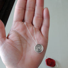Load image into Gallery viewer, Do Not Tell - Silver Wax Seal Necklace - Forbidden Love Pansy - RQP Studio