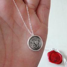Load image into Gallery viewer, Do Not Tell - Silver Wax Seal Necklace - Forbidden Love Pansy - RQP Studio