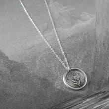 Load image into Gallery viewer, Do Not Tell - Silver Wax Seal Necklace - Forbidden Love Pansy - RQP Studio