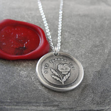 Load image into Gallery viewer, Do Not Tell - Silver Wax Seal Necklace - Forbidden Love Pansy - RQP Studio