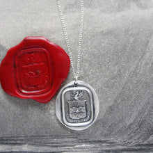 Load image into Gallery viewer, Do Not Yield To Misfortunes - Silver Mythical Griffin Wax Seal Necklace - RQP Studio