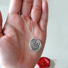 Load image into Gallery viewer, Do Not Yield To Misfortunes - Silver Mythical Griffin Wax Seal Necklace - RQP Studio