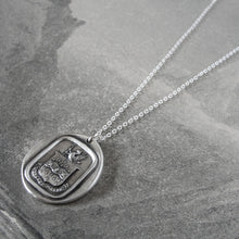 Load image into Gallery viewer, Do Not Yield To Misfortunes - Silver Mythical Griffin Wax Seal Necklace - RQP Studio