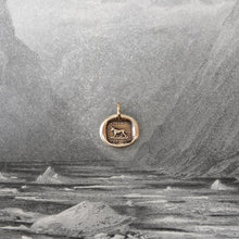 Load image into Gallery viewer, Faithful Friend Relentless Enemy - Wax Seal Charm - antique dog jewelry pendant in bronze - RQP Studio