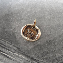 Load image into Gallery viewer, Faithful Friend Relentless Enemy - Wax Seal Charm - antique dog jewelry pendant in bronze - RQP Studio