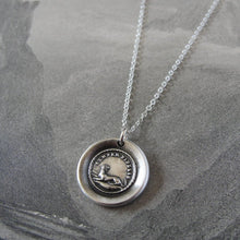 Load image into Gallery viewer, Always Faithful Dog Wax Seal Necklace in Silver Latin motto Semper Fidelis - RQP Studio