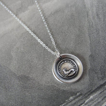 Load image into Gallery viewer, Always Faithful Dog Wax Seal Necklace in Silver Latin motto Semper Fidelis - RQP Studio
