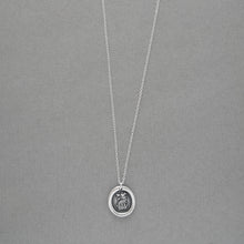 Load image into Gallery viewer, Dragon and Crown Silver Wax Seal Necklace - Protection Heraldic Jewelry