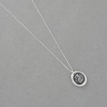 Load image into Gallery viewer, Dragon and Crown Silver Wax Seal Necklace - Protection Heraldic Jewelry