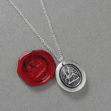 Load image into Gallery viewer, Dragon Wax Seal Necklace - Protection - Antique Wax Seal Charm Jewelry Heraldic Mythical Beast