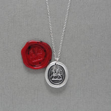 Load image into Gallery viewer, Dragon Wax Seal Necklace - Protection - Antique Wax Seal Charm Jewelry Heraldic Mythical Beast