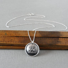 Load image into Gallery viewer, Dragon Wax Seal Necklace - Protection - Antique Wax Seal Jewelry Heraldic Mythical Beast